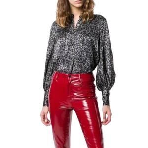 Equipment Boleyn Silk Shirt in Silver steel multi